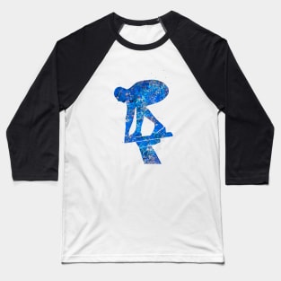 Swimmer male blue art Baseball T-Shirt